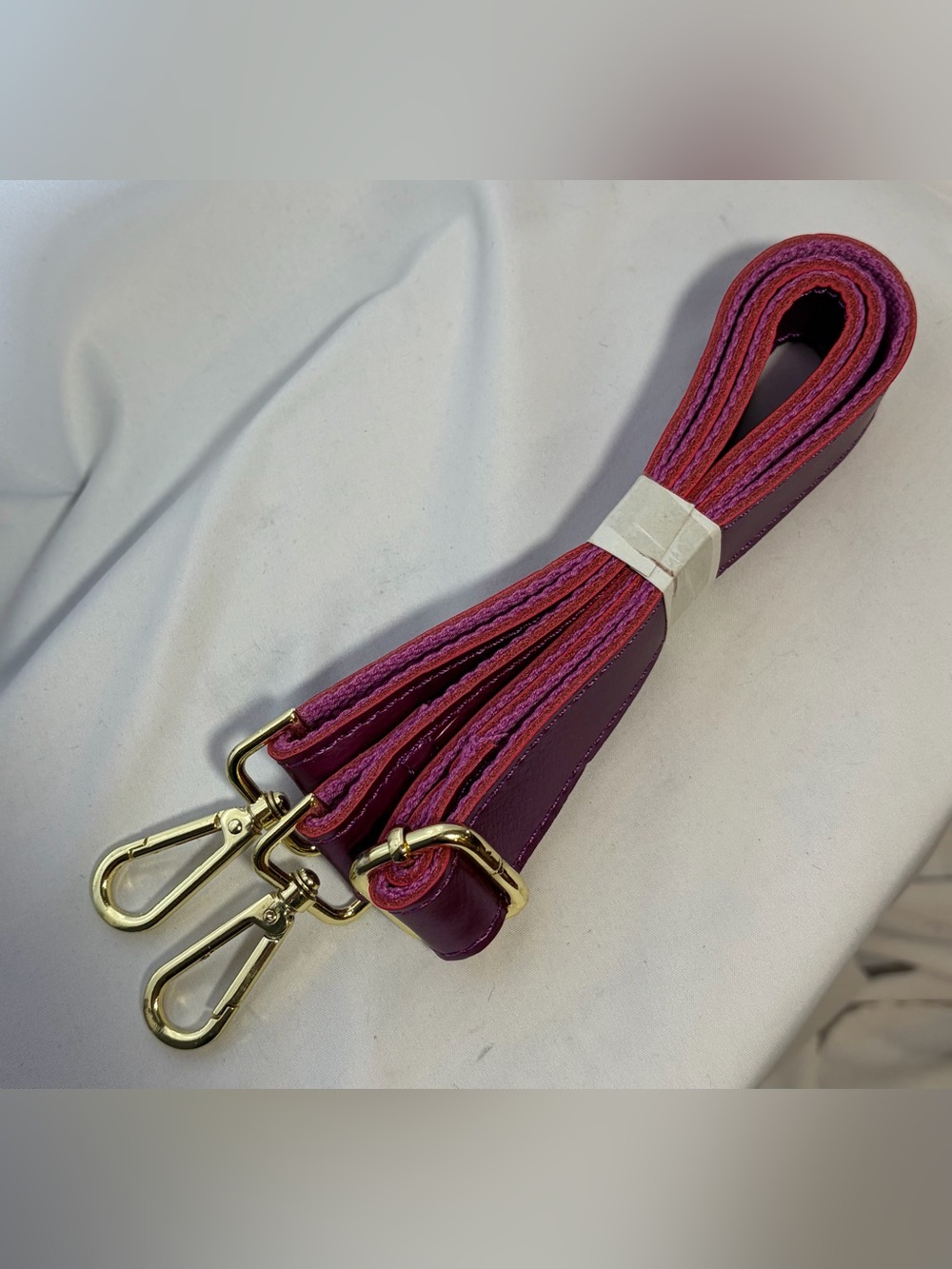 New Metalic Pink Leather Crossbody Bag Strap